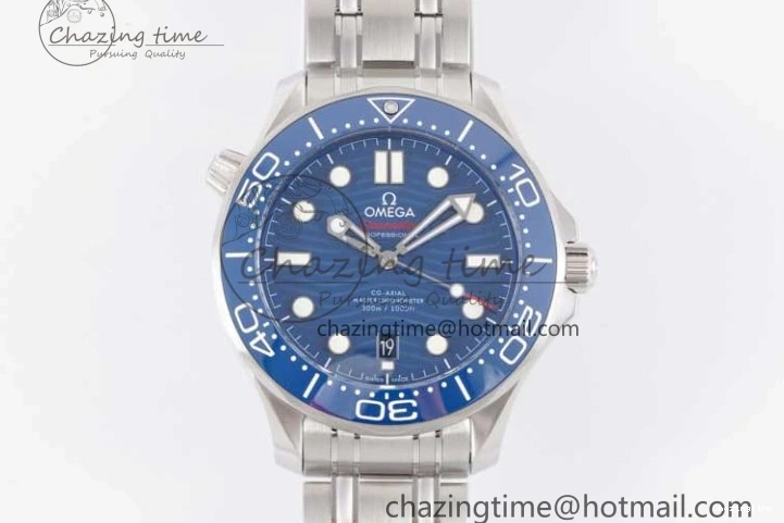 0201 Seamaster Diver 300M SS Blue Ceramic Bezel JVSF 1:1 Best Edition Blue Dial on SS Bracelet A SportInspired 7792